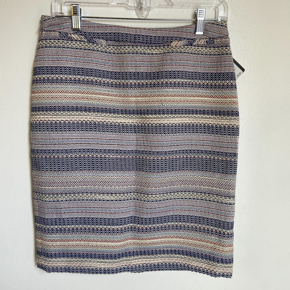Halogen Blue Aztec Tweed Skirt - Size 6